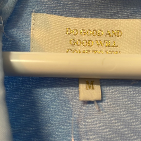 Simply Southern Blue Textured Dress with Pearl Accents - Picture 4 of 5